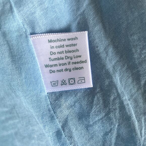 Roller Rabbit Eyelet Lace Wrap Skirt Puff Sleeve Blouse Sz S Light Blue - Picture 14 of 16